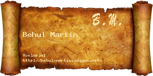 Behul Martin névjegykártya